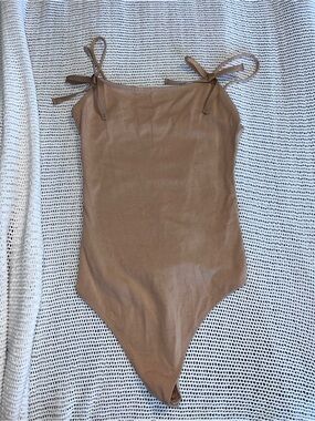 American Eagle Outfitters Brown Tie-Shoulder One-Piece Top